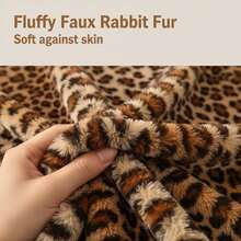 1pc Leopard Print Faux Fur Blanket, Cozy Double-Layer Plush Throw Blanket For Home, Ins Style, Suitable For Living Room, Bedroom, Sofa Decor, Great Gift For Family - Two-tone Leopard Print - View 10