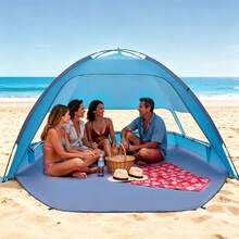 Beach Tent Sun Shelter For 6 Person, UPF 50+ Protection, Portable Sun Shade Canopy With Carrying Bag & Sand Pockets, Lightweight And Easy Setup Beach Umbrella For Camping Fishing Outdoor Picnic - for 6 Person, Sand Pockets, 63 in - 查看 9
