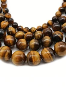 4/6/8/10MM 1 Strand Natural Yellow Tiger Eye Stone Beads - Loose For DIY Jewelry Making, Natural Beads For Bracelets, Necklaces, Earrings, Handicrafts - Multicolor - View 8