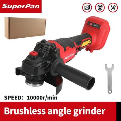SuperPan 10000RPM 无刷无绳角磨机裸机，用于金属切割、研磨和抛光的电动磨机，裸机