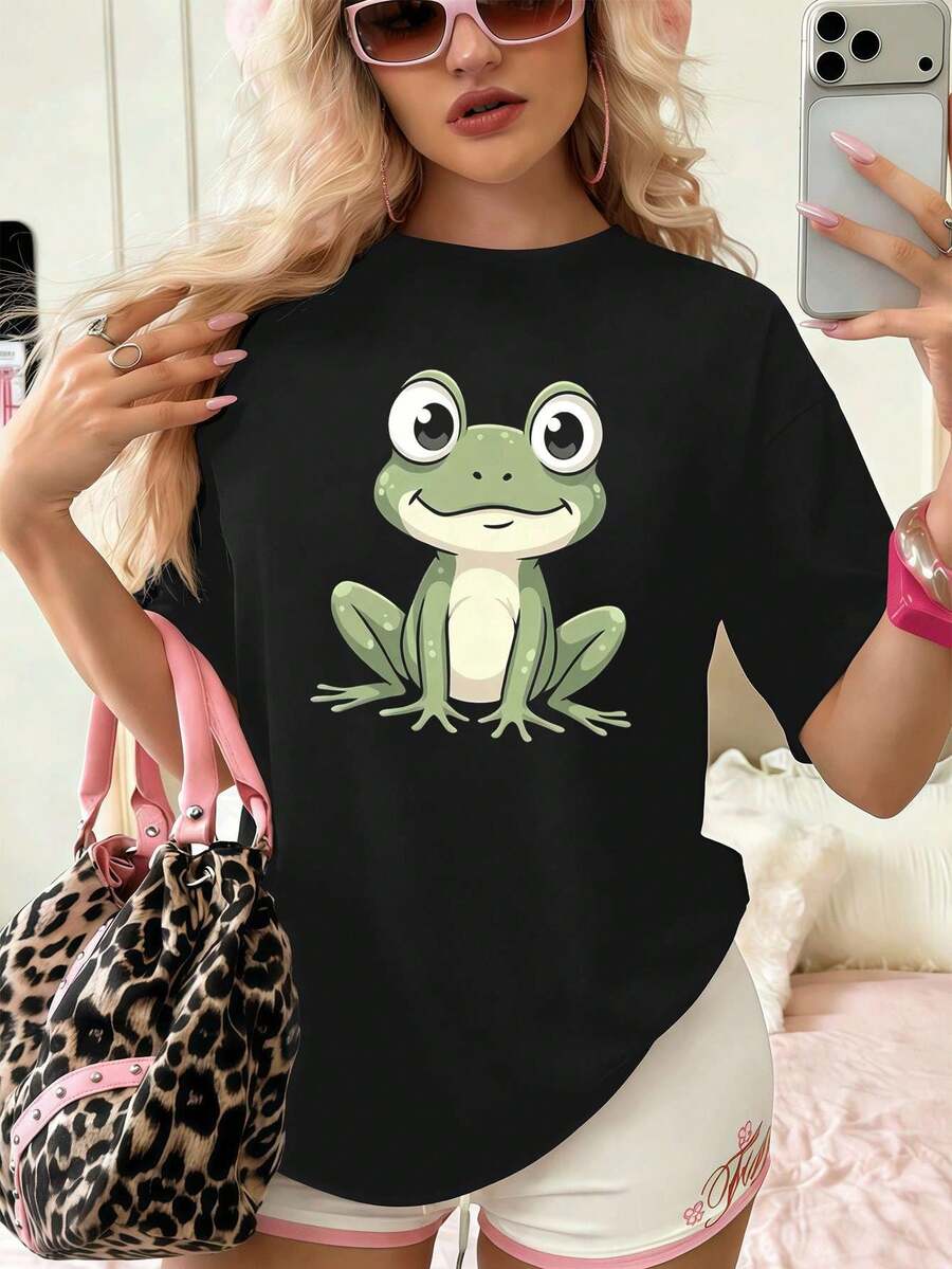 Dam-T-shirts - Svart - Visa 1