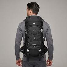Outdoor Hiking Backpack 48L, Unisex Tactical Outdoor Travel Backpack - Black - View 11