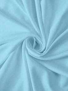 Camiseta de mujer de punto con cuello en V profundo, manga corta, cintura ceñida, abertura frontal con botones metálicos, elegante, romántica, casual, para uso diario, trabajo, cena, primavera/verano - Azul - Ver 5