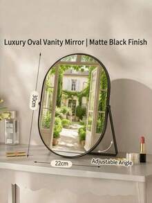 Metal Frame Makeup Mirror, 90° Adjustable Rotation, Portable Vanity Mirror Suitable For Desk, Bedroom, Office, Dressing Table, Counter - Multicolor - View 8