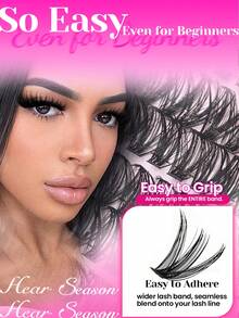 640pcs (60D+80D) D-Curl Fluffy False Eyelashes, 8mm-16mm, Large Capacity, Suitable For Creating Thick Fluffy Natural Eye Makeup, DIY Home Makeup, Large Capacity Single Piece False Eyelash Book, Suitable For Beginners And Makeup Artists, Soft And Durable, Can Be Used For DIY Fox Eye/Cat Eye Makeup, Segmented False Eyelashes, Portable Travel, Suitable For Stage, Wedding, Outdoor, Daily Work, Music Party And Other Occasions - 粉色 - 查看 5