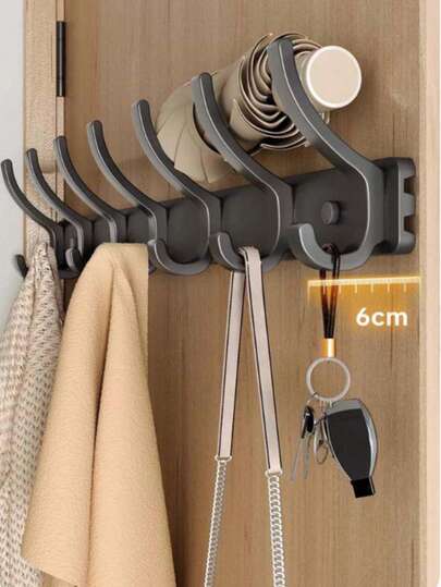 Multi-Function Wall Mounted Coat Rack, Over The Door Hooks, No Drilling Needed, Entryway Adhesive Hanger, Heavy Duty