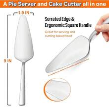 1pc Stainless Steel Cake Slicer Cutter, With Serrated Blade And Handle, Suitable For Cake, Cheese, Pizza, Etc. - View 10
