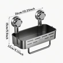 Estantería de almacenamiento de baño de 2 niveles resistente a la oxidación, organizador montado en la pared con ventosa, portarrollos de papel higiénico multifuncional con ventosa, sin necesidad de perforar para el baño, la cocina, la caravana - multicolor - Ver 13
