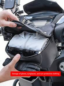 Waterproof Handlebar Bag, Motorcycle Front Horizontal Screen Storage Bag, Electric Scooter With Touch Screen Navigation, Motorcycle Accessories, Can Hold Gloves, Arm Sleeves, Sunglasses, Sunscreen Clothes, Beach Gear, Suitable For Bicycles And Motorcycles, Reusable Bicycle And Motorcycle Accessories - Horizontal Hanging Bag - View 5
