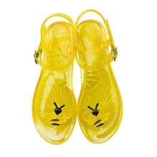 A Pair Of Round Toe New Jelly Sandals For Women, Non Slip Soft Bottom PVC Beach Sandals, Lemon Fruit - 西瓜 - 查看 11