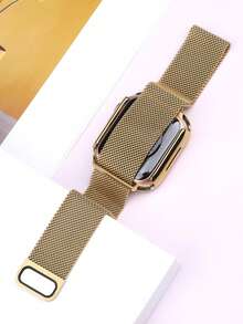 Bộ dây đeo và ốp lưng đồng hồ này tương thích với Apple Watch. Thiết kế thời trang, giản dị và phù hợp cho cả nam và nữ. Sản phẩm gồm dây đeo lưới bằng thép không gỉ mềm mại, thoáng khí và có thể điều chỉnh, kết hợp với ốp lưng PC chống va đập và chống trầy xước, được đính đá lấp lánh, cùng với lớp kính cường lực bảo vệ. Bộ sản phẩm 2 trong 1 này tương thích với Apple Watch Series Ultra/11/10/9/8/7/6/5/4/3/SE, và các kích thước dây đeo và ốp lưng 38/40/41/42/44/45/46/49 mm. - Hoa hồng vàng - Xem 7