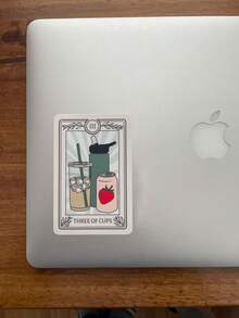 Hình dán lá bài Tarot Ba Cốc, hình dán yêu tinh đồ uống, hình dán chai nước, hình dán đồ uống, chai nước, hình dán nhắc nhở uống nước. - A - Xem 3
