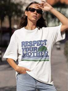 [Entrega Local]Playera Para Mujer [Entrega Local]Playera Para Mujer, Camiseta de la Madre Tierra, Camiseta del Día de la Tierra, Camiseta de Activista, Estética de "Salvemos el Planeta", Estilo Y2K para Mujeres y Adolescentes, Top con Estampado Vintage, Letras Gráficas Divertidas y Lindas, Camiseta de Verano con Cuello Redondo, Estilo Pop y Moderno, Estampado de Animales, Frutas y Mascotas, Regalo de Moda 2025, Envío Gratis - Blanco - Ver 2