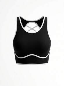 Women's Seamless Soft Shaping Waist-Cinching Backless Sports Top, Spring/Summer Black - Black - View 7