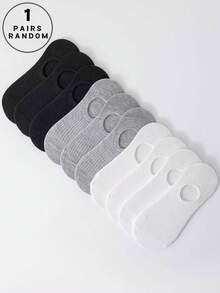 1/10 Pairs 3-Color Black White Gray Vertical Striped Women's Boat Socks - Multicolor - View 7