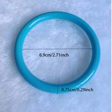 1 pieza/5 piezas Brazalete de plástico redondo de 0,75 cm, estilo de fiesta africana europea y americana - Multicolor 0,75 cm - Ver 3