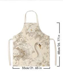 1 pieza, Delantal de poliéster con estampado de pato lindo, adecuado para cocinar, hornear y jardinería - se puede usar como atuendo para la cocina y el comedor. - Multicolor - Ver 11
