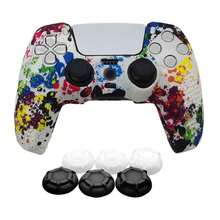 1 个 PlayStation 5 控制器硅胶套，水转印设计，防滑防刮防汗抓握增强，底部大开口用于充电底座直接充电 - 彩色 - 查看 12