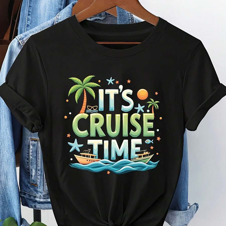 Women'S Fashion T-Shirts, Essentials in The Closet, Comfclothestable in All Seasons - Negro - Ver 1