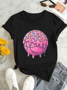 Dam-T-shirts - Svart - Visa 1