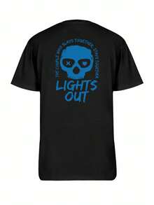 Camiseta de SimpieAndVersatileDesign con un estampado de la novela romántica oscura "Lights Out" (la segunda entrega de la serie "Lords") - una camiseta de manga corta con cuello redondo para mujer, de corte holgado y suave, un artículo de moda imprescindible para primavera y verano, hecha de algodón. - Negro - Ver 2