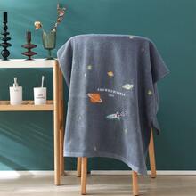 1 pieza Toalla de baño/Toalla y 2 piezas (Toalla de baño + Toalla) Diseño bordado creativo de nave espacial, toalla gruesa absorbente y suave amigable con la piel, adecuada para gimnasio, spa, natación, secado de cara y Body, juego para el hogar - Multicolor - Ver 3