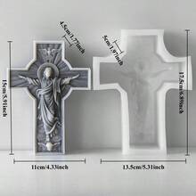1件装DIY艺术十字架耶稣雕像硅胶蜡烛模具，3D欧式肖像模型工艺石膏混凝土环氧树脂水泥浇铸模具，手工皂制作工具，宗教节日装饰，家居礼品 - 83002856 - 查看 9
