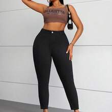 Plus Size Women's Black Skinny Jeans - Multicolor - Ver 8