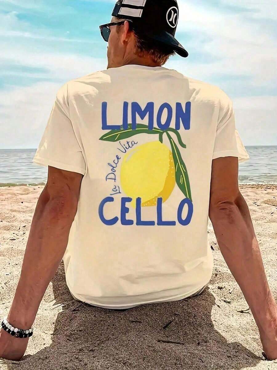 Camisetas de manga corta con cuello redondo y estampado de letras para hombre, ideales para el verano, estilo casual deportivo, de algodón puro, cómodas y con diseño gráfico, estilo vintage urbano, unisex, holgadas, de algodón, con cuello redondo, blusas para mujer. blusas.blusas casuales para dama. - Albaricoque - Ver 1