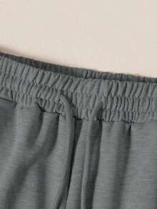 Conjunto deportivo casual para mujer, adecuado para uso diario, temporada de regreso a la escuela, fotografía callejera, imprescindible, atuendo diario, uso al aire libre, campamento, viaje, de moda y con estilo, conjunto de camiseta y pantalones c - Gris Oscuro 2 - Ver 4