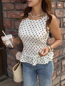 Elegante y estiloso chaleco de verano para mujer con estampados tejidos - Albaricoque - Ver 6