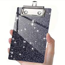 1 pièce Mini Dossier Pailleté, avec Pince Métallique Planche Rigide, Bloc-notes Brillant, Convient pour l'école, le bureau et la maison, prise de notes en classe pour étudiants, organisation de fichiers pour employés de bureau, pince à leçon pour enseignants, croquis en extérieur, rangement de planificateur, événements d'enregistrement, également adapté comme cadeau pour la rentrée scolaire, un nouveau travail, un anniversaire - multicolore - Voir 8