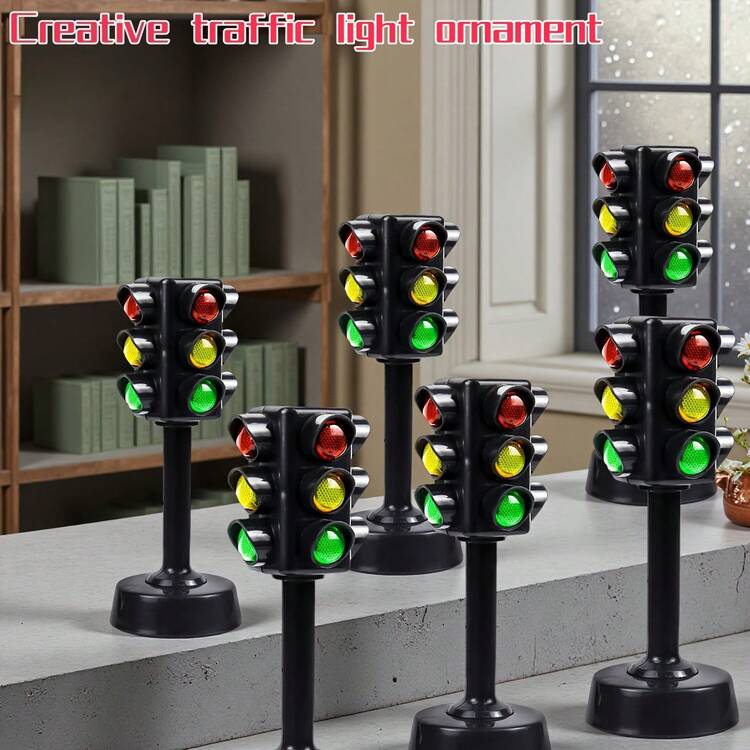 4pcs Set Of Traffic Light Lighthouse Models, Non-Electric Style. Suitable As Home Desktop Ornaments Or As Props For Setting Up Scenes In Outdoor Racing Games, Sand Table Props/Building Scene Assembly Models - Multicolor - View 3