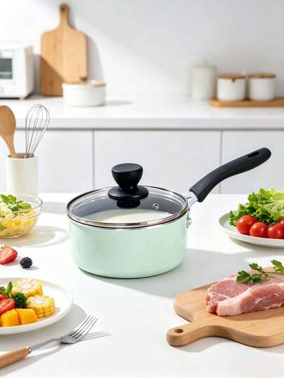 Nồi nấu sữa chống dính, nồi nấu thức ăn cho trẻ em, nồi nấu mì ăn liền, nồi nấu canh nhỏ, thích hợp cho bếp điện và bếp ga, dụng cụ nấu ăn chống dính.