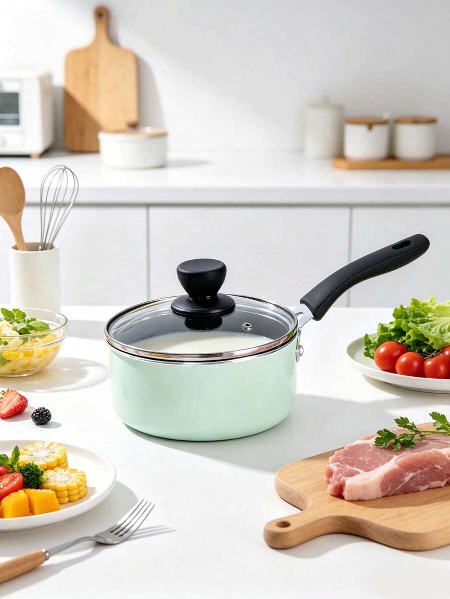 Non-Stick Milk Pot, Baby Food Pot, Instant Noodle Pot, Small Soup Pot, Suitable For Electric & Gas Stove, Non-Stick Cookware