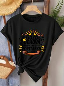 Camiseta unisex de manga corta, para mujerVintageEspañolJehováTestigoReligiosoSuperior-"ElGozoDeJehov£ImprimirManga cortaBlusaAdecuadoparaPrimaveraVeranoInformalDesgaste,Desplazamientos diariosVacaciones&DiarioConjuntos de ropa-MáquinaLavableRedondoCuelloTúnicas playerashombre, , , Dazymujer,romwehombres, bohochic,maestrasregalos,camisetaparaconjuntos de mujercon curvasparamu,y2k, - Negro - Ver 6