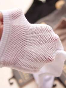 5雙男士夏季網眼薄款透氣防滑休閒船襪 - 彩色 - 查看 6