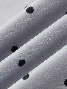 Mono corto sin mangas para mujer, mono de pierna ancha de nueva llegada 2026, mono elegante de lunares grises con cintura ceñida que estiliza, adecuado para ir al trabajo, ocasiones formales y uso diario - Gris - Ver 7