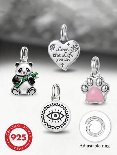 1 chiếc mặt dây chuyền hình thỏ hoa mùa xuân bằng bạc sterling 925 độc đáo, tối giản, quà tặng trang sức tinh tế tự làm cho nam và nữ.