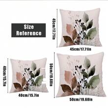 MEMNUN Bộ 4 vỏ gối in hình lá màu nước nhạt (không bao gồm ruột gối), làm từ vải polyester, in một mặt, kích thước 17.7*17.7in (45*45cm) / 19.69*19.69in (50*50cm) / 15.75*15.75in (40*40cm). Vỏ gối trang trí hình lá tự nhiên, vỏ gối trang trí nhà cửa cho phòng ngủ, quà tặng. - Nhiều màu - Xem 3