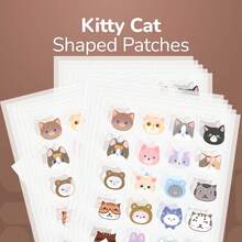 100 piezas, 20 estilos de pegatinas con caras de gatitos lindos, adecuadas para varias ocasiones: diarias, reuniones familiares, fiestas de disfraces, festivales, etc. - Multicolor - Ver 9