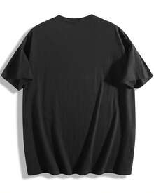 Cherry Blossom Moon T Shirt Japanese Graphic Tee Black 100% Pure Cotton Oversized Drop Shoulder Short Sleeve Summer Casual Streetwear Unisex Men - 黑色3 - 查看 3