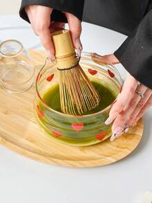 1件/2件/4件/5件装新款心形玻璃抹茶碗茶具套装，高品质抹茶碗，抹茶工具组合，包含抹茶碗、茶筅、茶架、竹勺、抹茶筛，适合抹茶爱好者和初学者，母亲节、长辈的绝佳礼物 - 查看 13