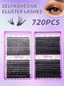 720 piezas de racimos de pestañas individuales, gran capacidad, 50D 60D 80D 100D rizo D, 9-16mm racimos de pestañas DIY, estilo natural, ultra suaves ultra ligeras, pestañas postizas segmentadas reutilizables, adecuadas para la vida diaria, bodas, fiestas, festivales de música y el Día de la Madre, racimos de pestañas asequibles - D - Ver 1
