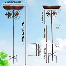 2-In-1 Iron Bird Bath And Feeder, Multiple Sculptural Designs Available, With 5-Claw Anti-Rust Feet For Stable Outdoor Placement, Suitable For Garden And Yard Decor, Can Be Used For Bird Drinking And Bathing, Easy To Clean - TK18 - View 13