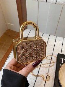 Nuevo bolso de mano mini de acrílico, cartera de embrague de moda, estuche personalizado para lápiz labial, bolso de noche de celebridad, bolso bandolera con cadena - Multicolor - Ver 10