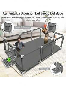 Baby Playpen, Spacious Playpen For Children, Easy To Assemble And Clean - Dark Grey - View 5