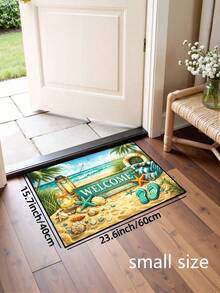 1pc Summer Beach Starfish & Shell "Welcome" Pattern Doormat, Farmhouse Style Washable Polyester Fiber Mat, Suitable For Living Room, Kitchen, Bedroom, Entryway, Home Decor, Room Decor, All Seasons - 1PC - View 15