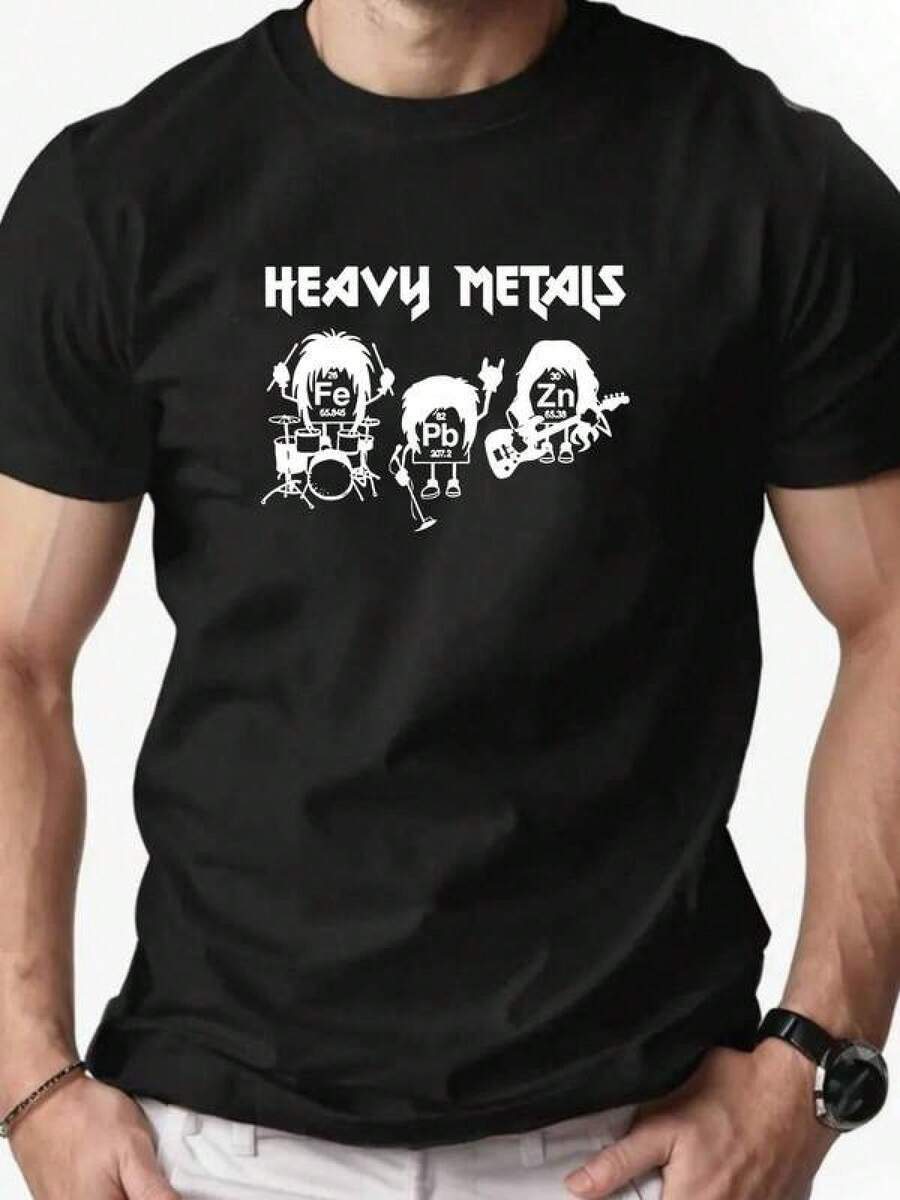 Unisex kortärmad T-shirt, T-shirt med heavy metal-grafik för män – avslappnad kortärmad sommar-T-shirt med rund hals och rockband-design, lätt och luftigt tyg för musikfestivaler och vardagsutflykter, rockband-T-shirts, festivalkläder, kläder med musiktema, slitstarkt tyg, högkvalitativt tryck, vuxna män, , mjuk bomull, vardagskläder, bomulls-T-shirt, sommar, y2k-stil, , fars dag, 2000-talsstil, sommartoppar, lättviktigt, luftigt tyg, utomhusnöjen, resor och utflykter, festivalstil, mjuk och lätt, sommarsemester, vardagskläder. - Svart - Visa 1