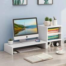Desktop Computer Taller Stand Office Desktop Shelf Monitor Screen Storage Base Notes - B - Xem 6